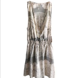 Lace Printed Wrap Mini Dress